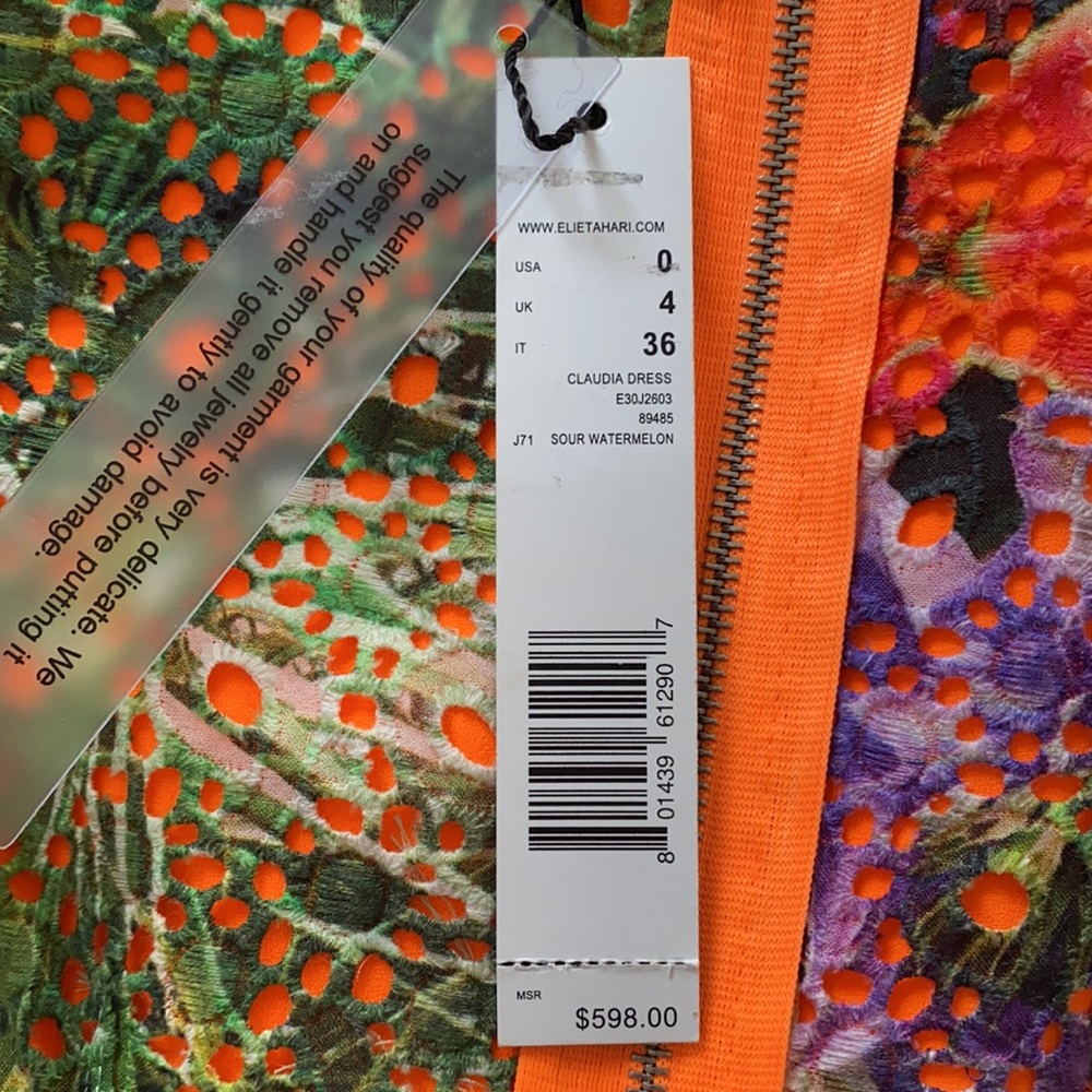 Ellie Tahari tropical print dress. Sz 0. NWT $598 - Picture 8 of 11